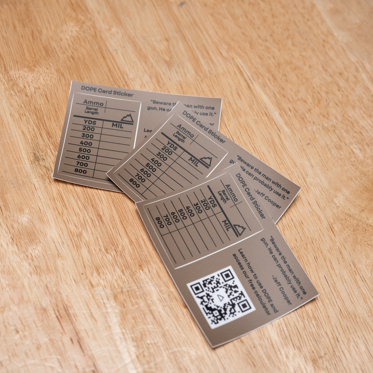 DOPE Sticker - Ballistic Data Reference | One Hundred Concepts