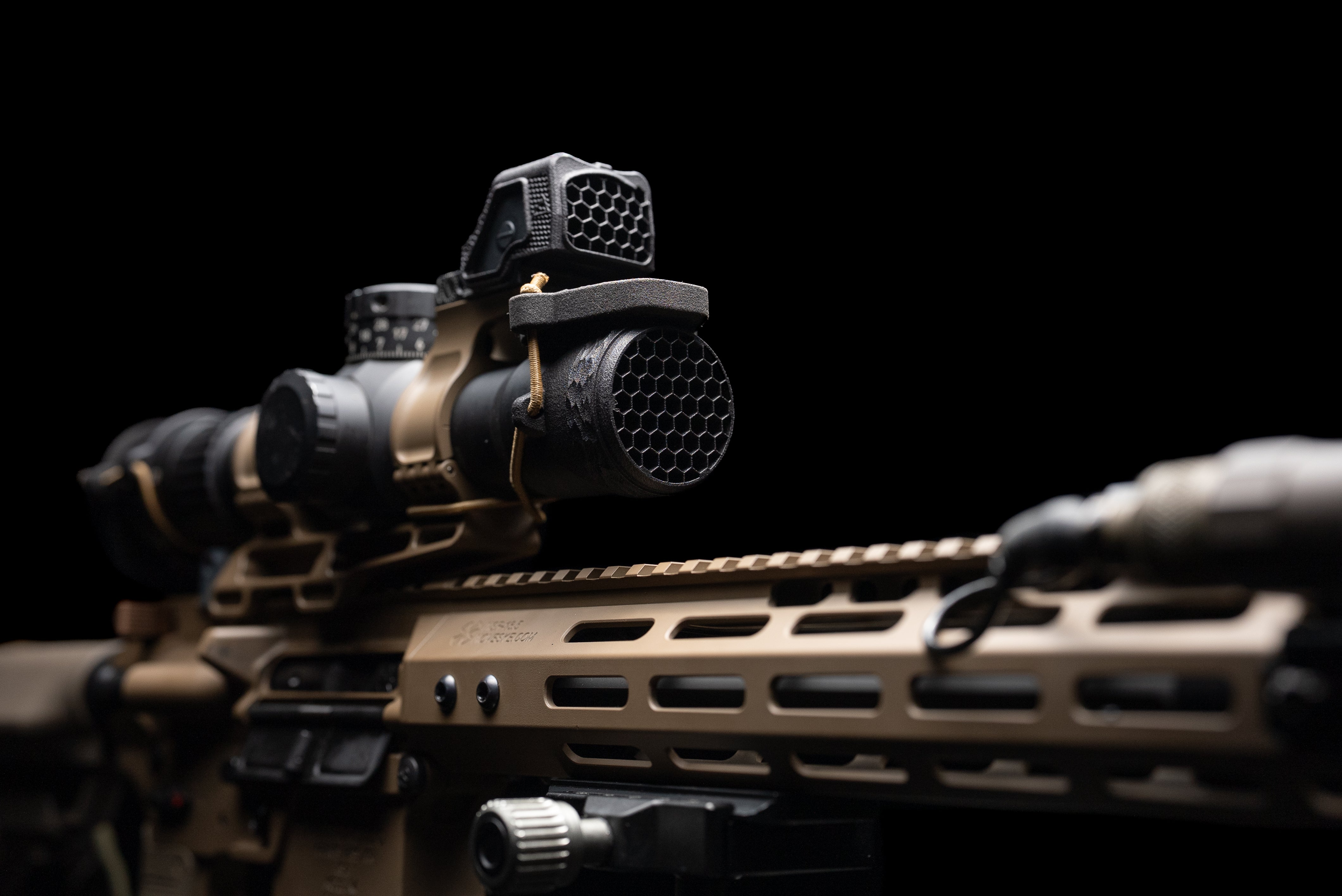 ScopeCap Pro scope cover with anti-reflection device on Leupold Mark 5 HD and Trijicon RMR HD top dot